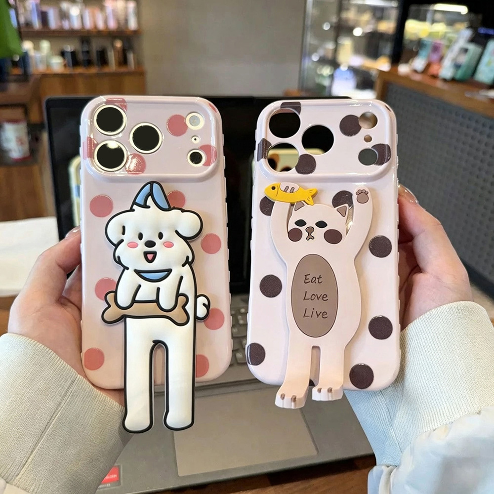 Phone Cases With Stand - Cute Polka Dots Phone Case For