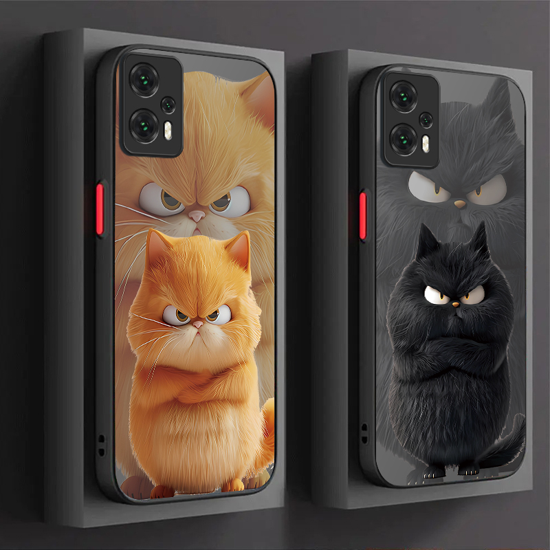 Phone Cases Cat - Cartoon Angry Cat Couple Style Hard