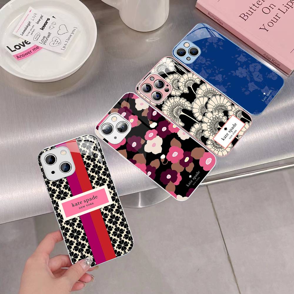 Phone Cases Kate Spade - K-Kate S-Spade Flower Phone Case Tempered