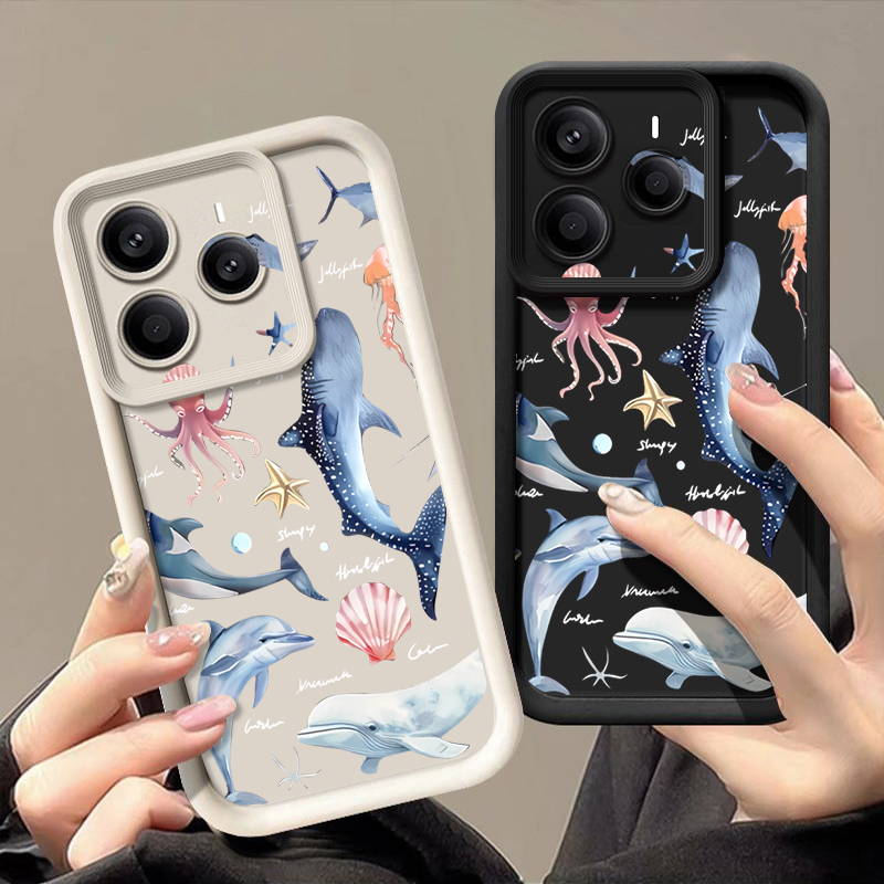 Phone Cases Xiaomi 14 - Cute Dolphin Patterned Soft Case For
