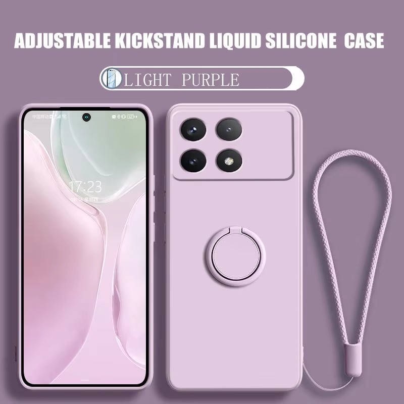 Phone Cases With Stand - Luxury Liquid Silicone Magnetic Holder Stand