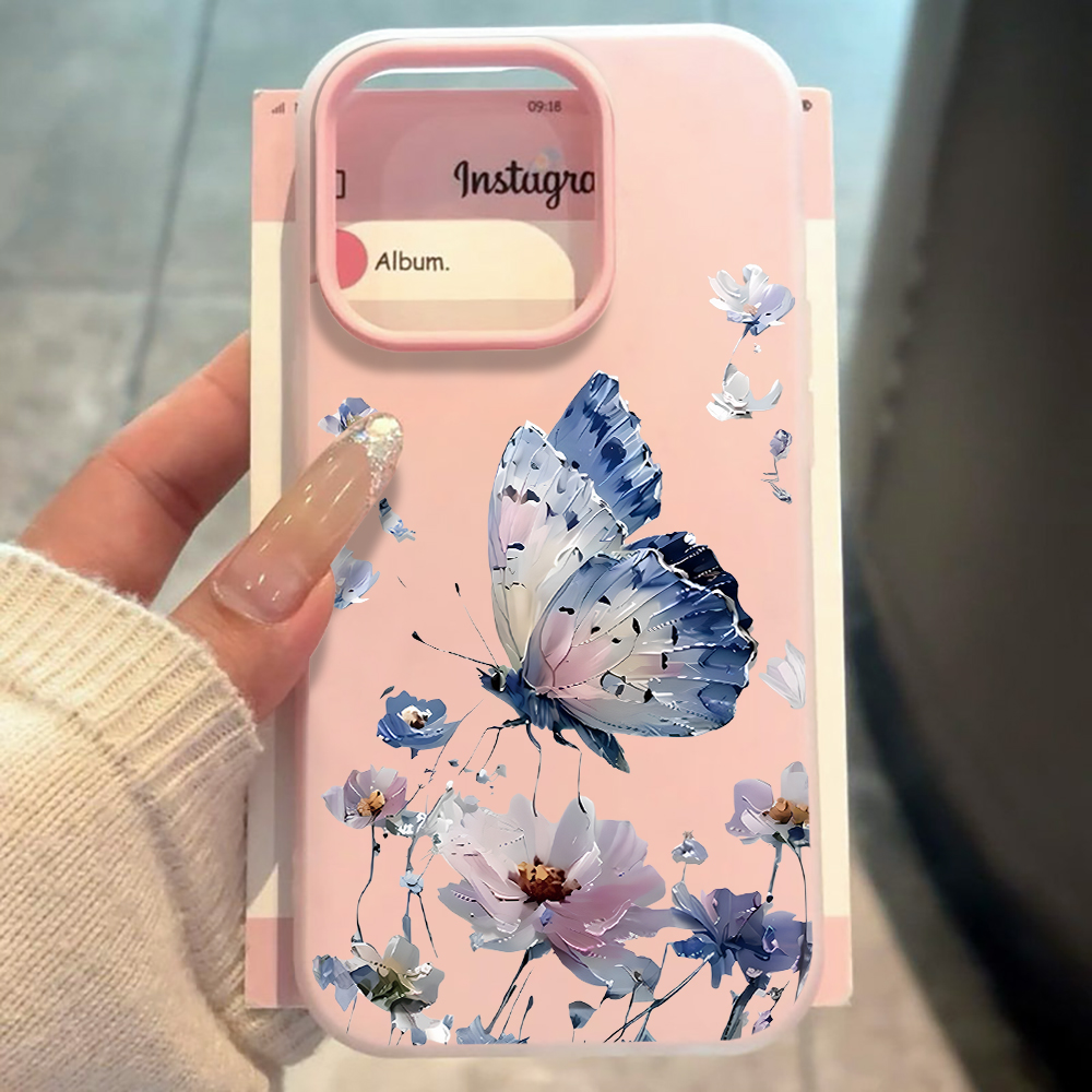 Phone Cases Blue - Watercolor Blue Purple Butterfly Floral Phone