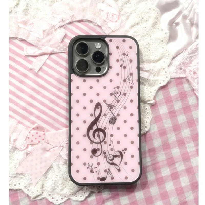 Phone Cases Cool Girl - Korean ins Pink Brown Polka Dot