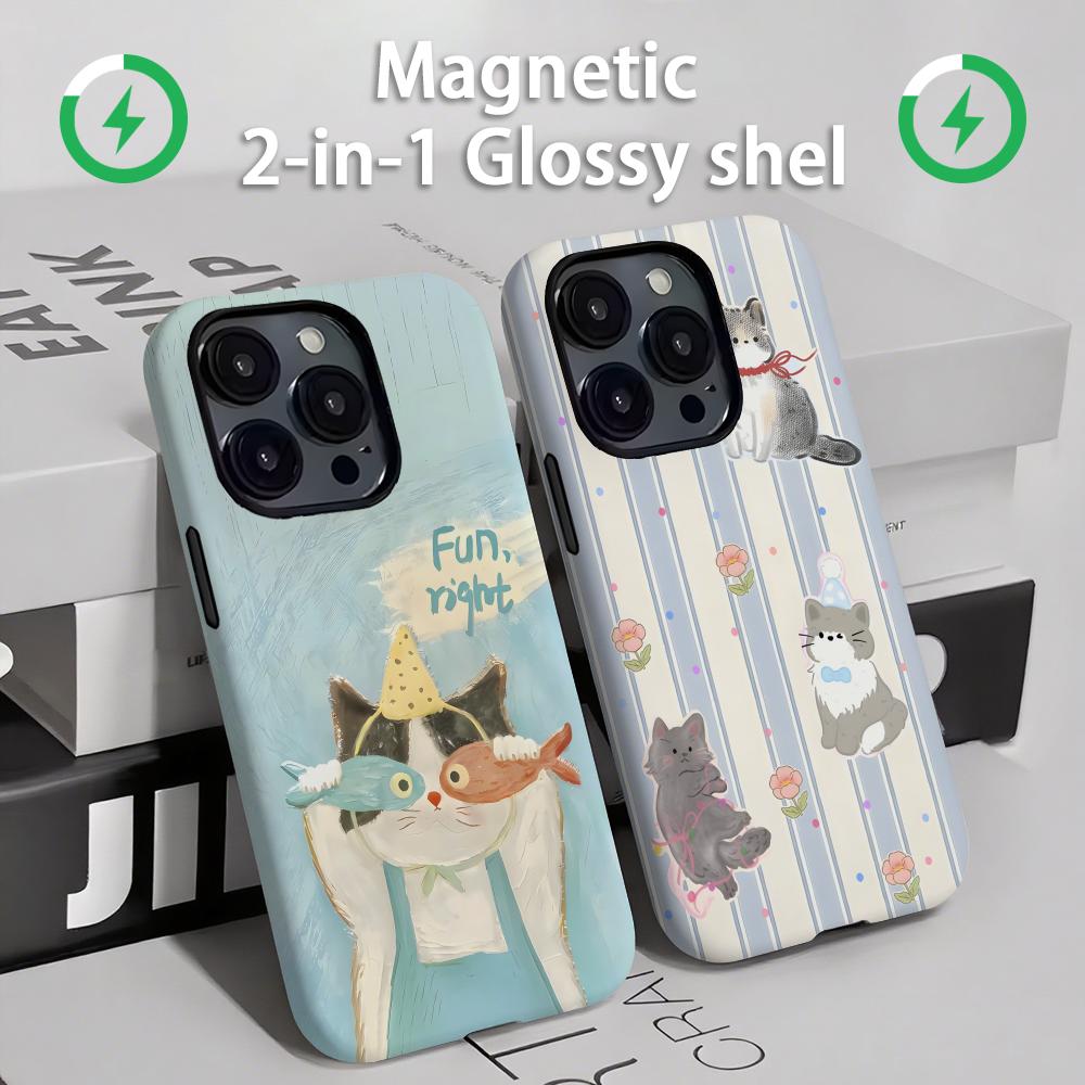 Phone Cases For Iphone 16 - Cute cats and dogs Phone Case