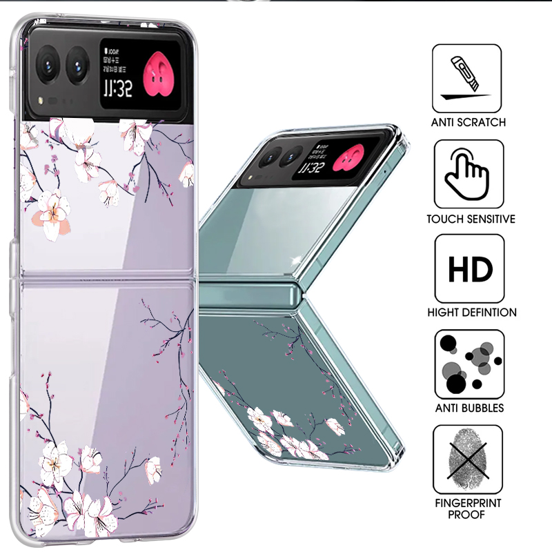 Phone Cases For Motorola - White Flowers Pattern Phone Case For