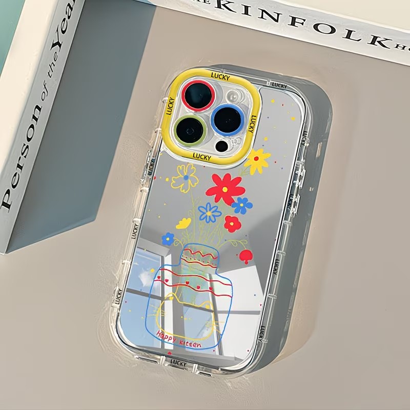 Phone Cases Cat - Summer Daisy Cat Vase Design Mirror