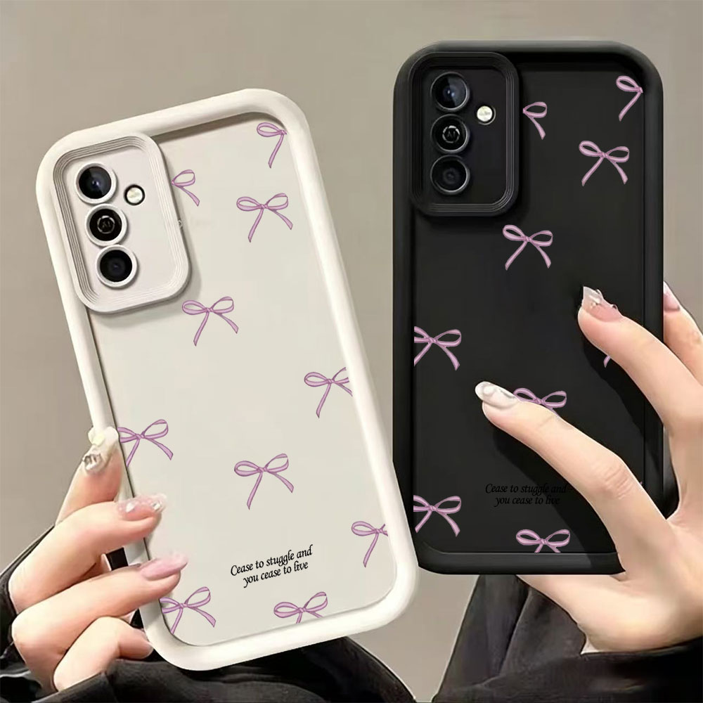 Phone Cases Galaxy S24 - Pink Bow Print Soft TPU Phone