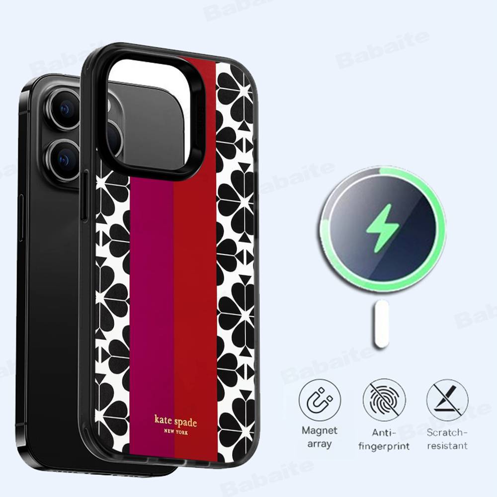 Phone Cases Kate Spade - K-Kate S-Spade Flower Magnetic Wireless Phone