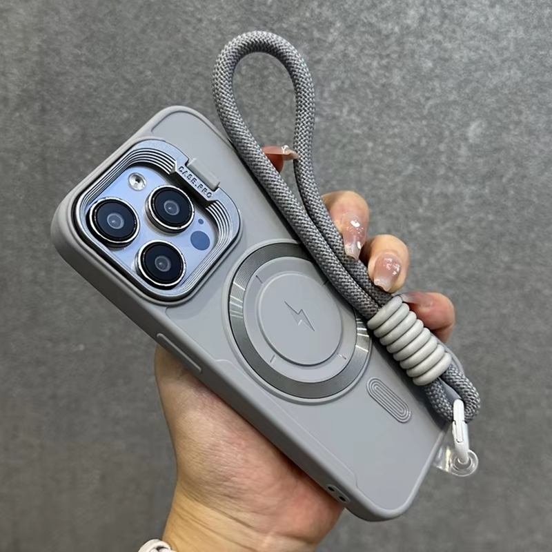 Phone Cases With Stand - Fold Lens Stand Magnetic Case For