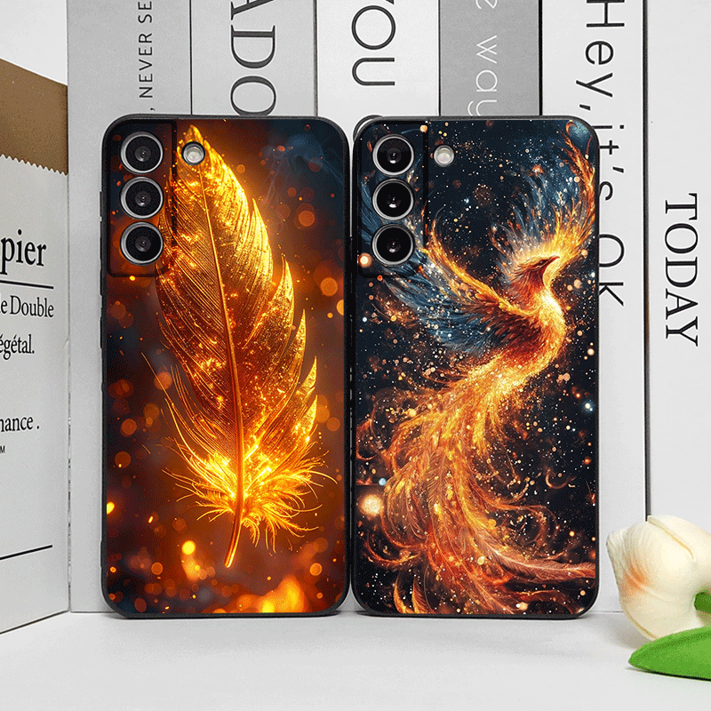 Phone Cases Pixel 10 Pro - Luxury Phoenix Fire Feather Pattern Phone