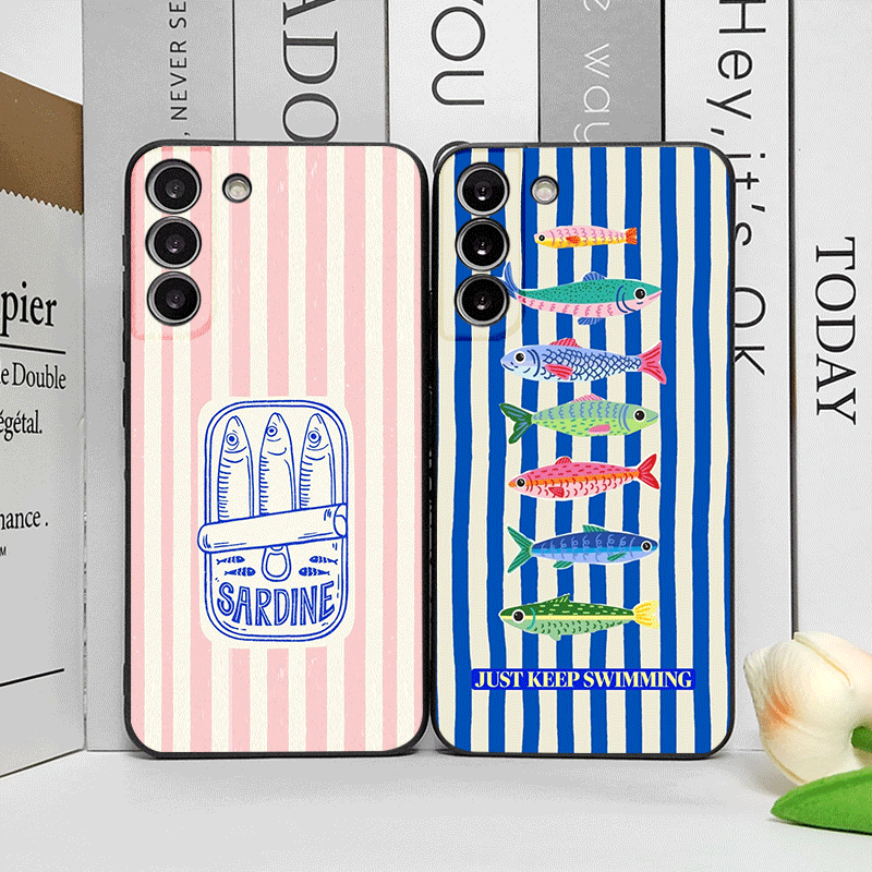 Phone Cases Oppo - Cute Striped Pattern Sardines Color Fish