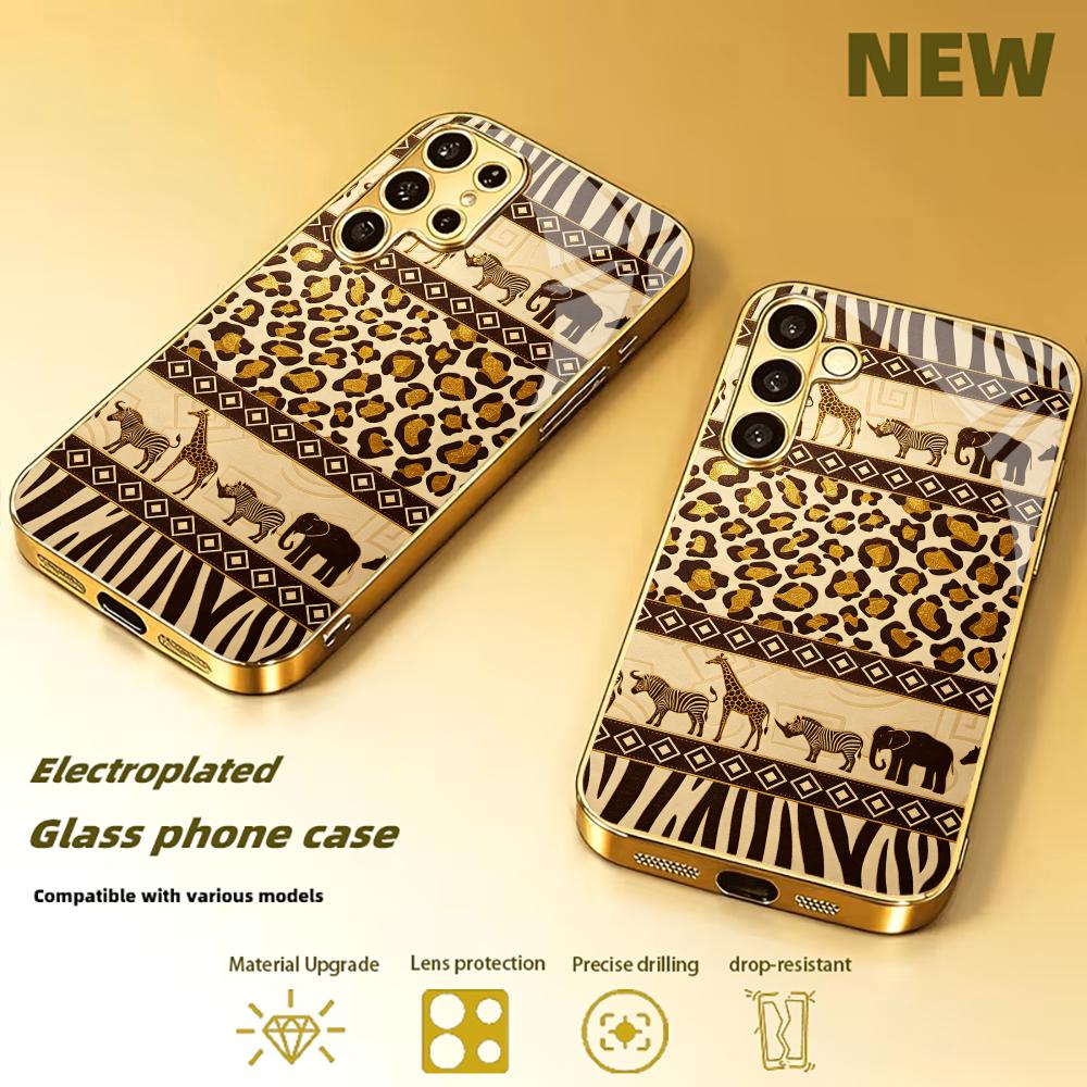 Phone Cases Zebra - Zebra Leopard Wild Animal Electroplated Glass