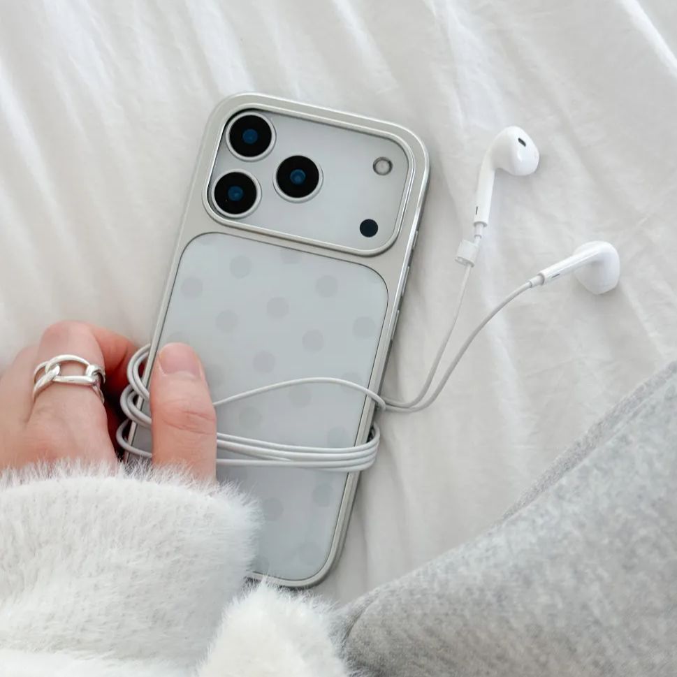 Phone Cases Blue - Korean Ins Minimalist Blue Polka Dot