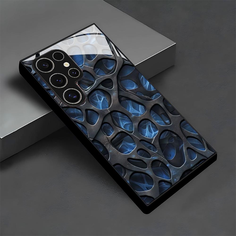 Phone Cases Blue - Cool blue honeycomb glass Phone Case