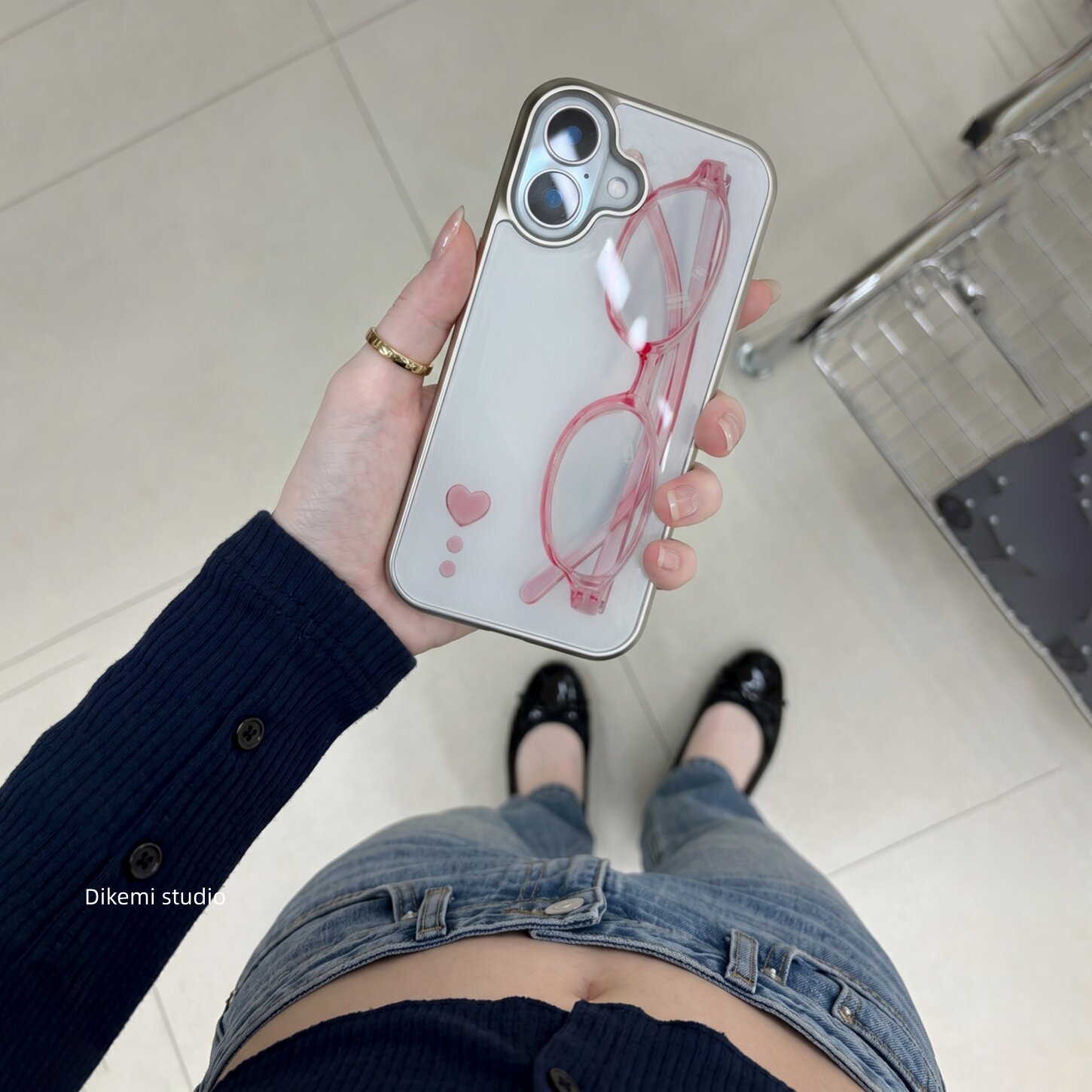 Phone Cases Cool Girl - Korean ins Girl Heart Pink Glasses