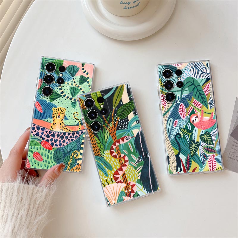 Phone Cases Zebra - Tropical Jungle Print Leopard Sloth Rainforest