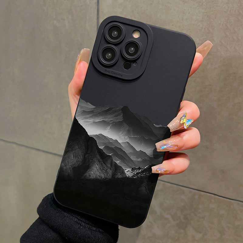 Phone Cases Xiaomi 14 - Black Mountain INS Design Silicone Phone