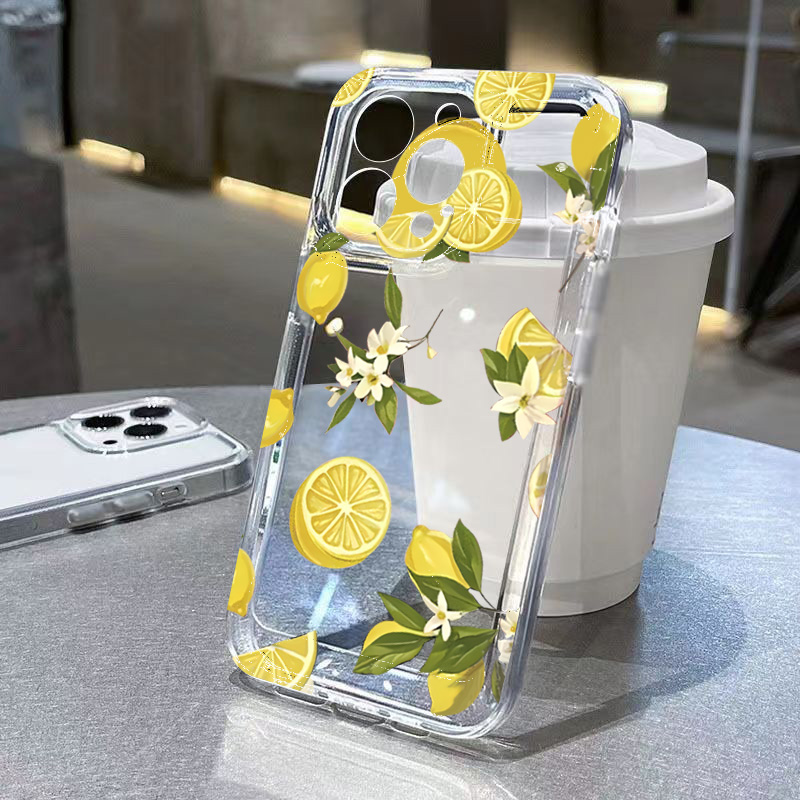 Phone Cases Galaxy S24 - Summer Fruit Lemon Flower Clear Phone