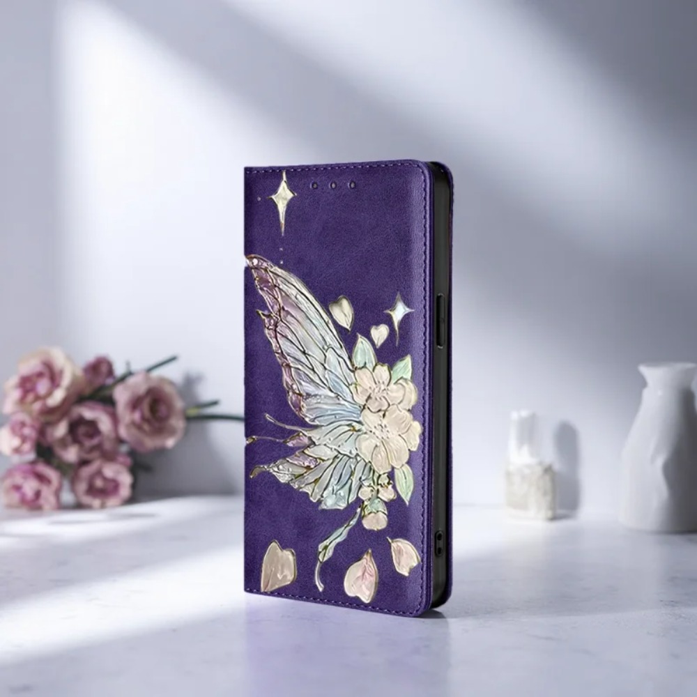 Phone Cases Galaxy S24 - Painted Magnetic Flip Leather Wallet Case