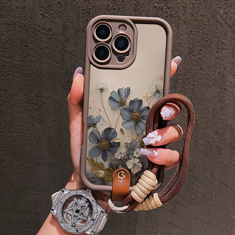Blue Flower Lanyard Strap Rope - Phone Cases Blue review and price