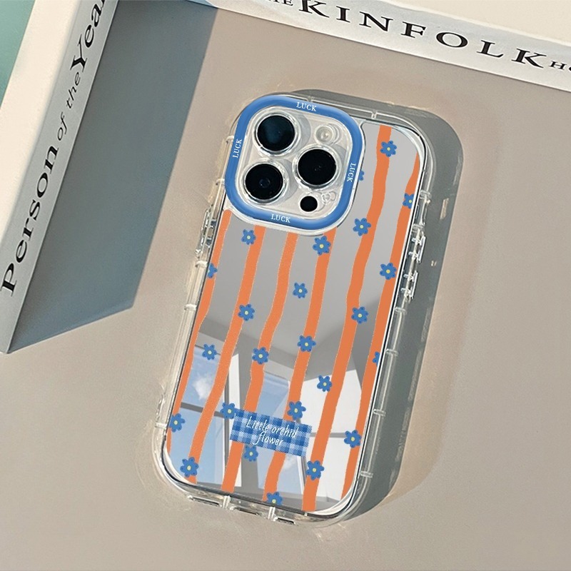 Blue Striped Flowers Pattern M - Phone Cases Blue review and price