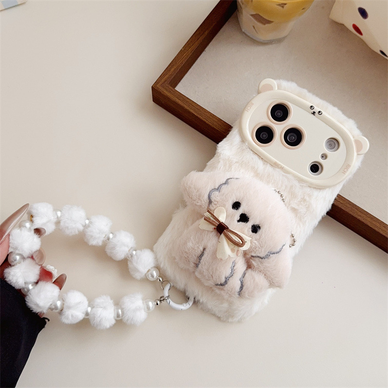 3D Cartoon Bowknot Puppy Warm  - Phone Cases For Iphone 16 review and price