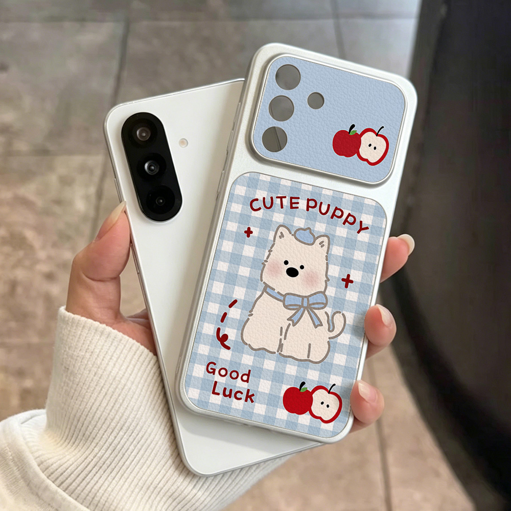 Blue Plaid Puppy Pattern Phone - Phone Cases Blue review and price