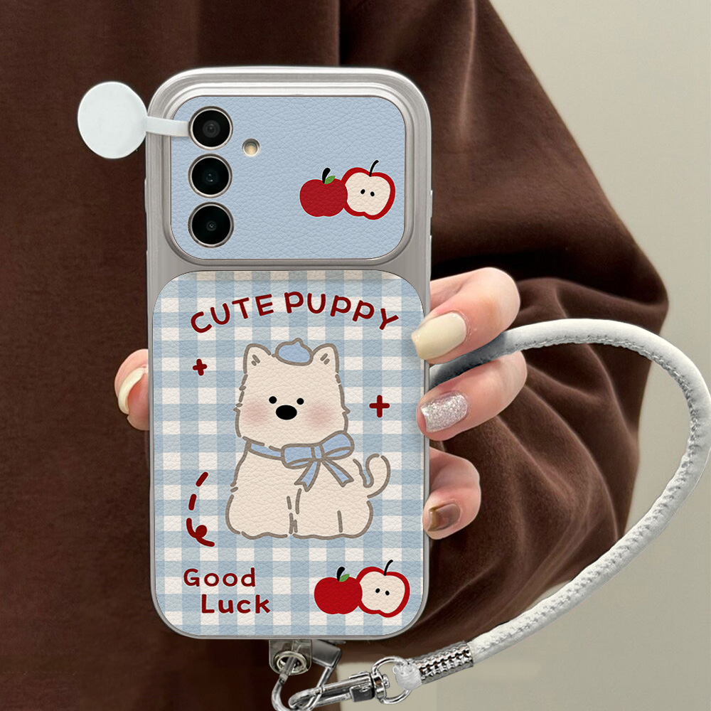 Blue Plaid Puppy Pattern Phone - Phone Cases Blue review and price