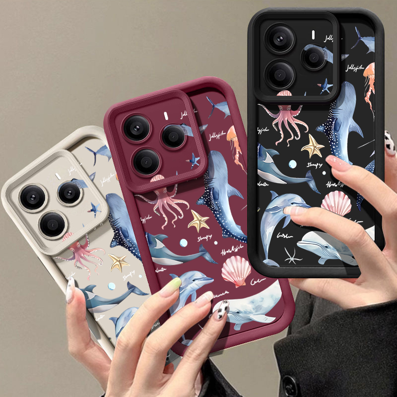 Cute Dolphin Patterned Soft Ca - Phone Cases Xiaomi 14 review and price