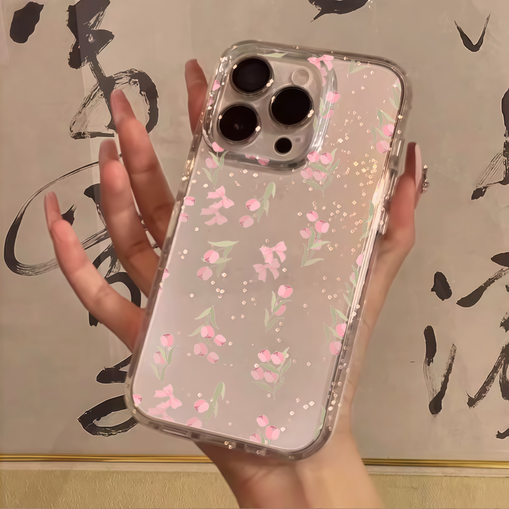 Luxury Blue Flower Clear Glitt - Phone Cases Blue review and price