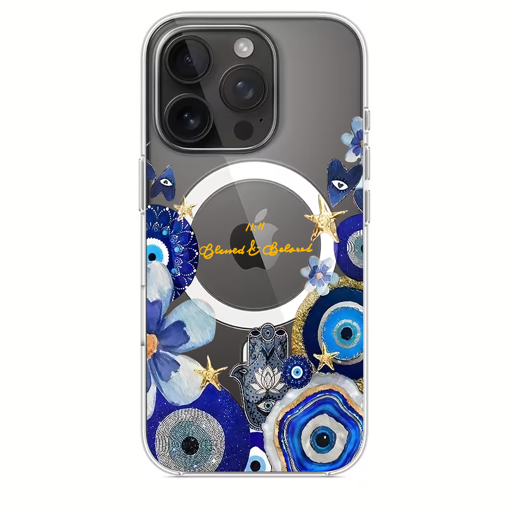 Blue Evil Eye & Floral Phone C - Phone Cases Blue review and price