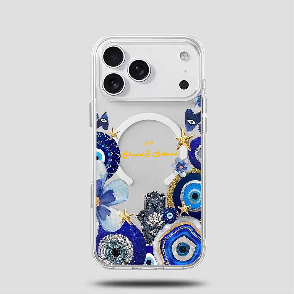 Blue Evil Eye & Floral Phone C - Phone Cases Blue review and price