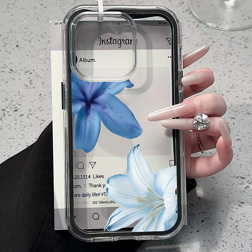 Blue Lily Flower Clear Phone C - Phone Cases Blue review and price