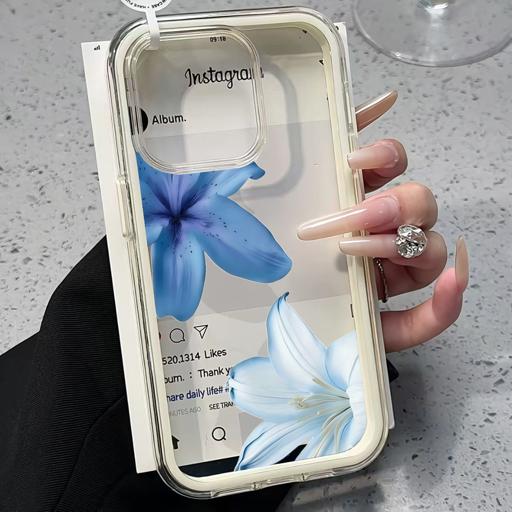 Blue Lily Flower Clear Phone C - Phone Cases Blue review and price
