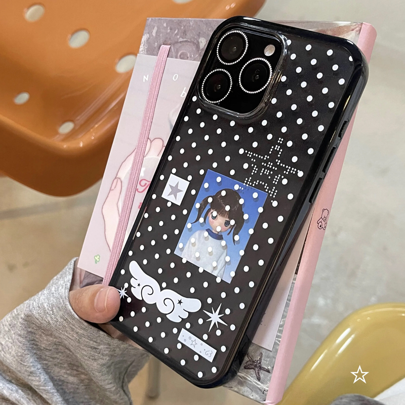 Ins Korean Girl Polka Dots Win - Phone Cases Cool Girl review and price