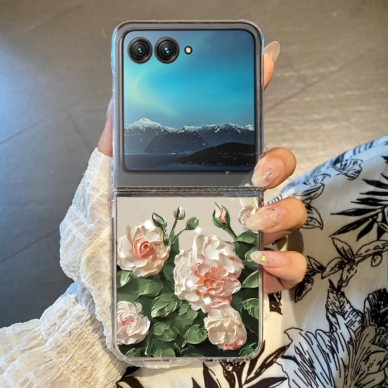 White Flowers Pattern Phone Ca - Phone Cases For Motorola review and price