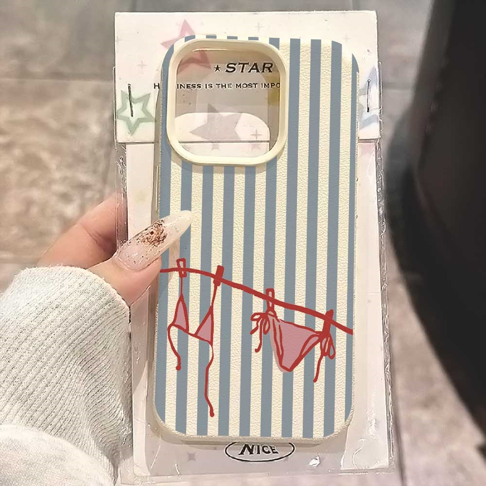 Blue White Striped Bikini Phon - Phone Cases Blue review and price