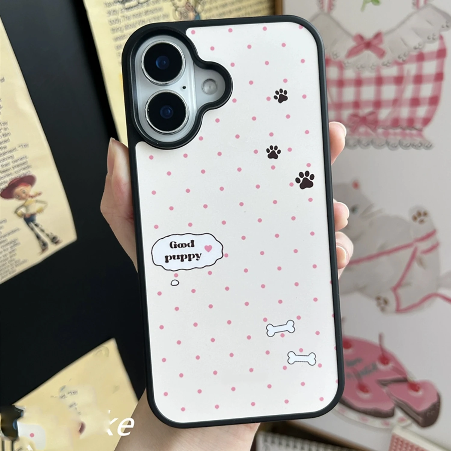 INS Pink Wave Point Good Puppy - Phone Cases With Stand review and price