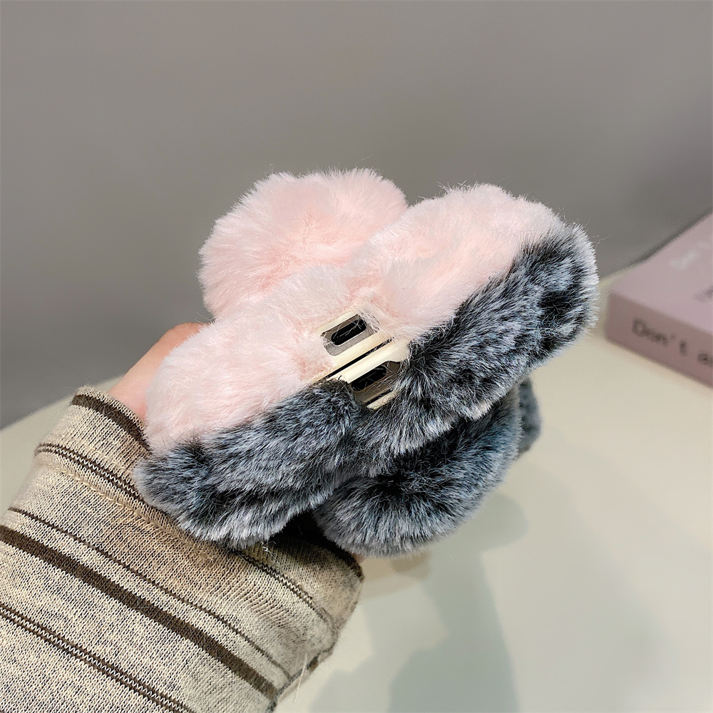 Cute Rabbit Ears Fluffy Stand  - Phone Cases Galaxy S24 review and price