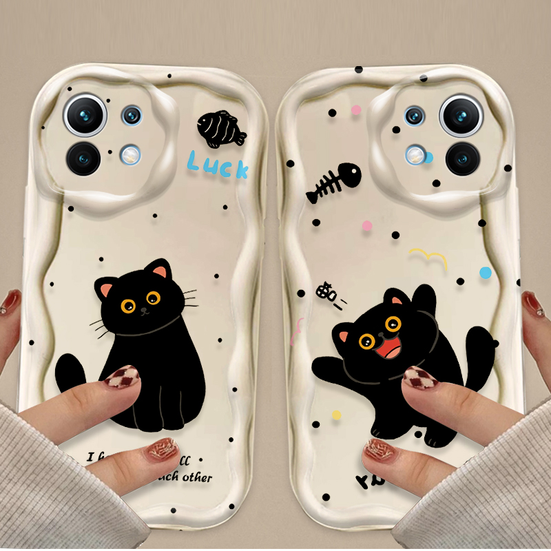 Creative Black Cat Cartoon Sho - Phone Cases Cat review and price