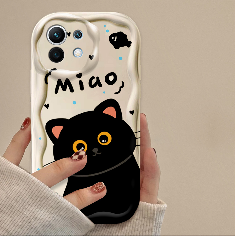 Creative Black Cat Cartoon Sho - Phone Cases Cat review and price