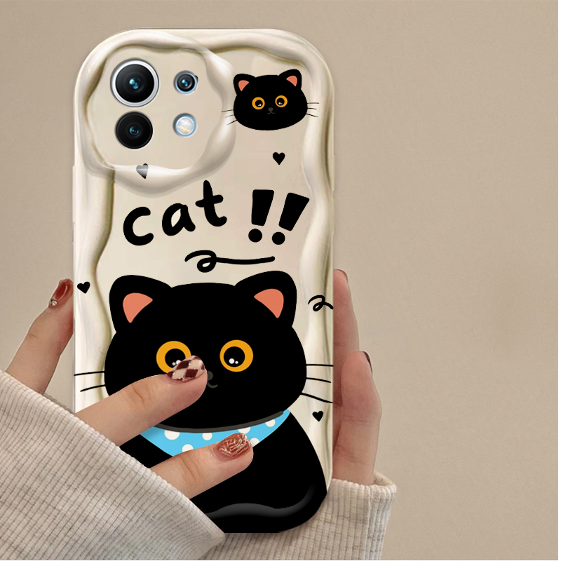 Creative Black Cat Cartoon Sho - Phone Cases Cat review and price