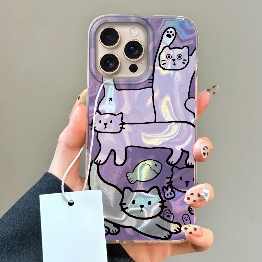 Purple Line Cat Fish Water Tex - Phone Cases Cat review and price
