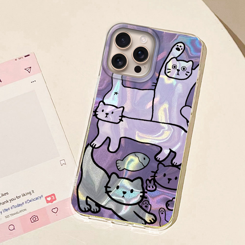 Purple Line Cat Fish Water Tex - Phone Cases Cat review and price