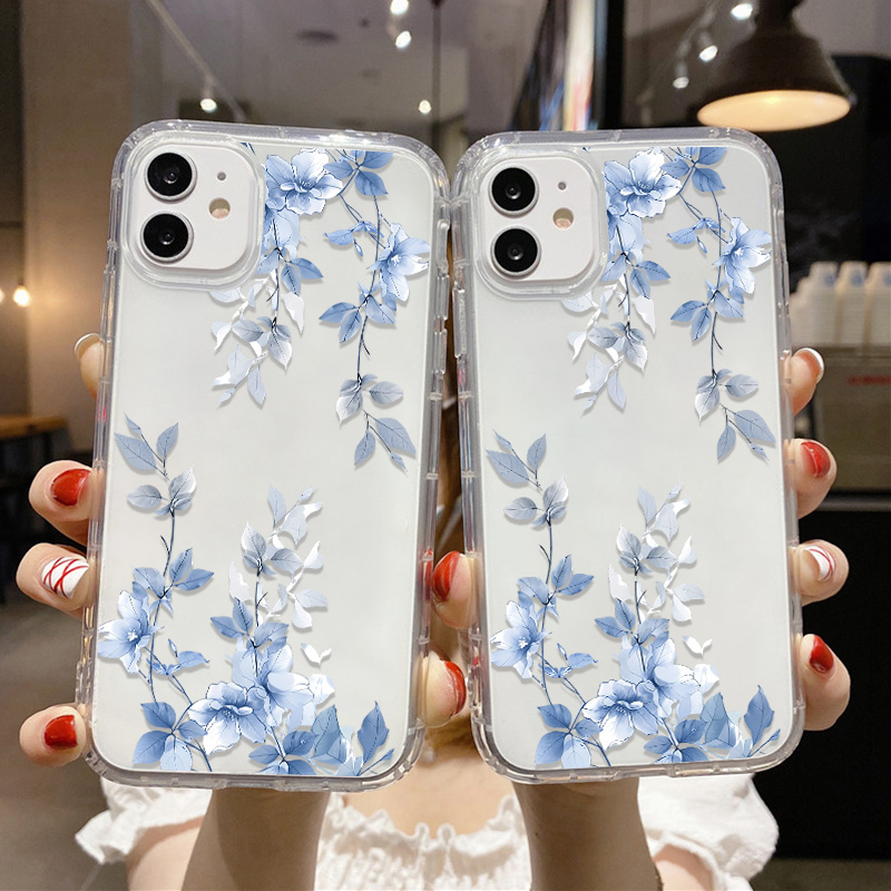 Blue Flower Transparent Phone  - Phone Cases Blue review and price
