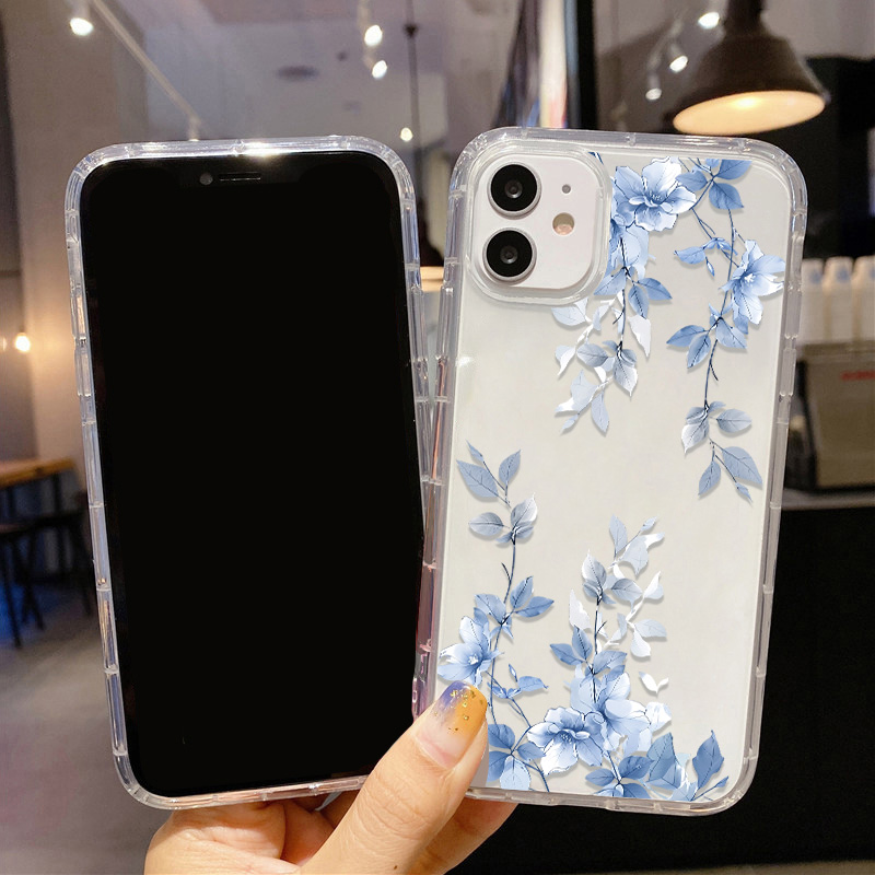 Blue Flower Transparent Phone  - Phone Cases Blue review and price